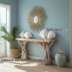 Beach Inspired Wooden Console Table Tree Form Design, solid wood, built to order