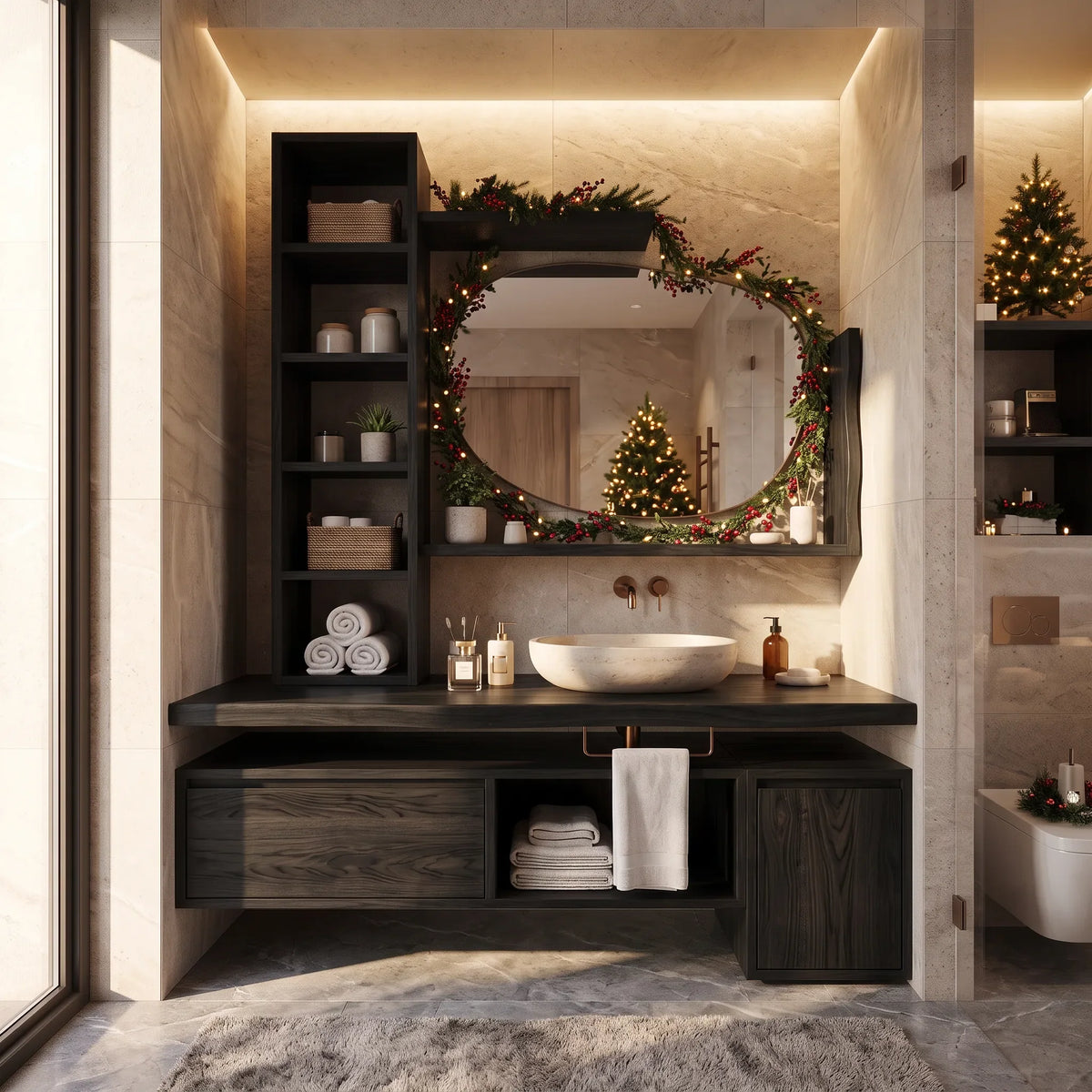 Handcrafted Floating Vanity Cottage, solid wood, built to order