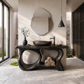 Organic Sculptural Bathroom Vanity Coastal Bathroom, solid wood, built to order, view 4