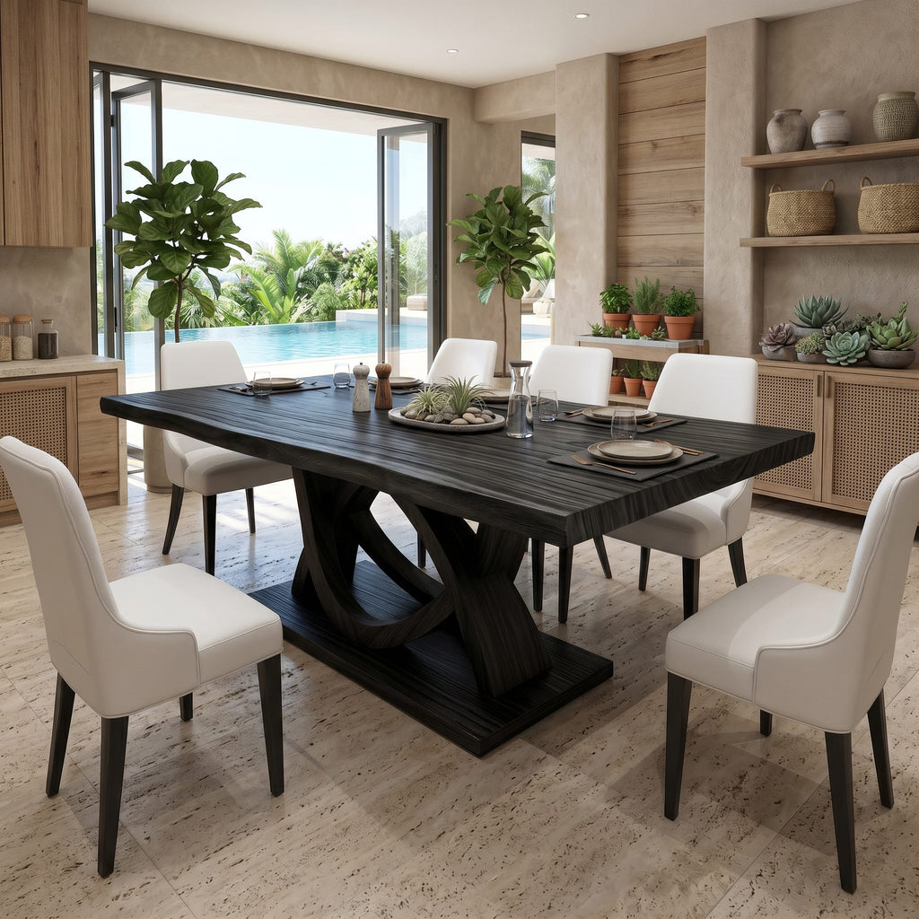 Mid Century Curved Dining Table