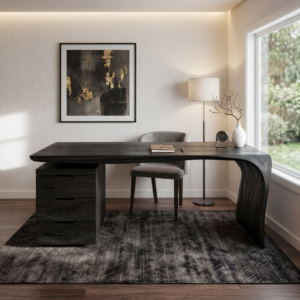 Modern Curved Workspace Desk
