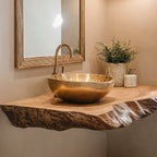 Live Edge Wood Bathroom Shelf, solid wood, built to order