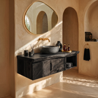 Organic Storage Bathroom Cabinet Modern Ensuite, solid wood, built to order, view 4