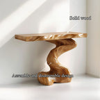Mid Century Sculptural Slab Console Table