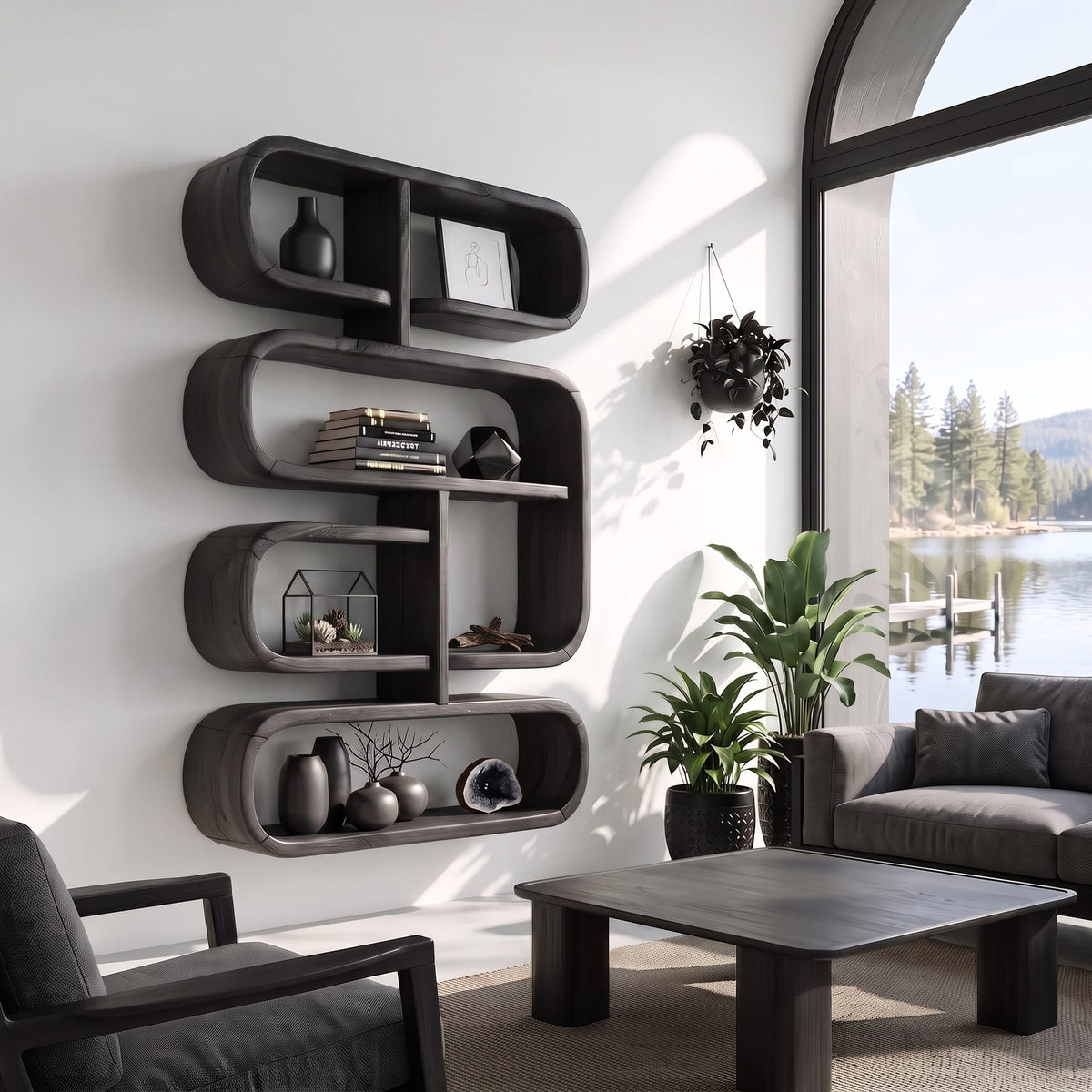 Mounted Mid Century Floating Shelf