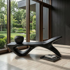 Wooden Bench with Fish Tail Shape, solid wood, built to order
