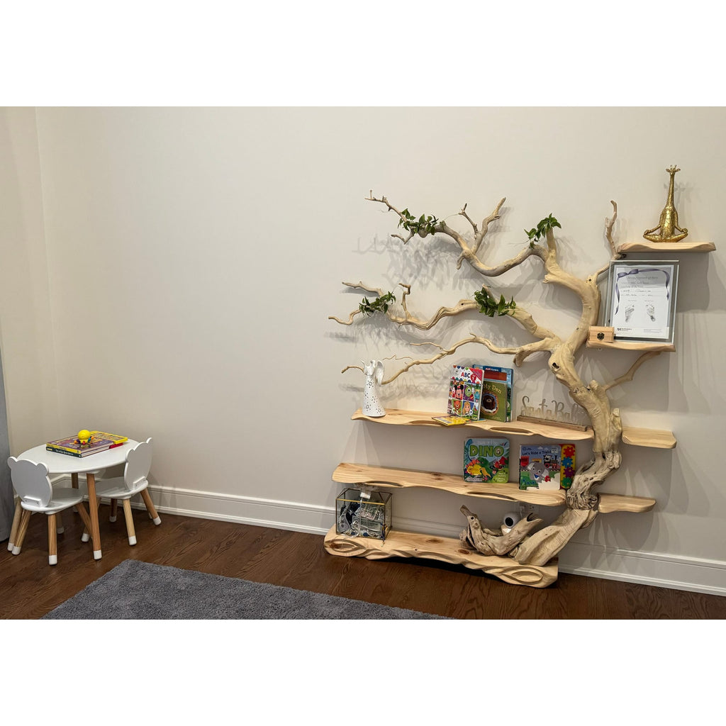 Tree Branch Standing Driftwood Shelf, solid wood, built to order
