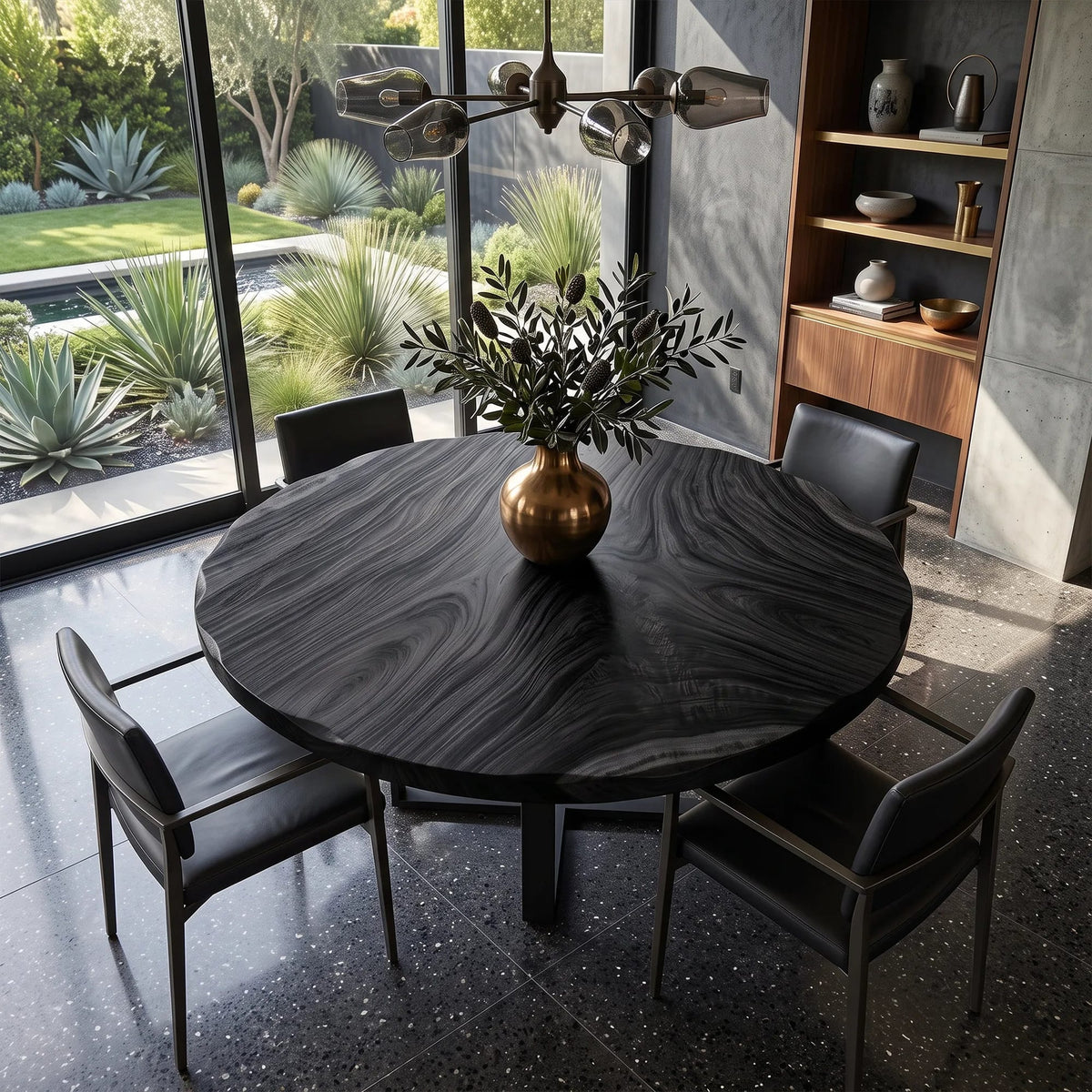 Contemporary Round Dining Table Top Dining Room, solid wood, built to order