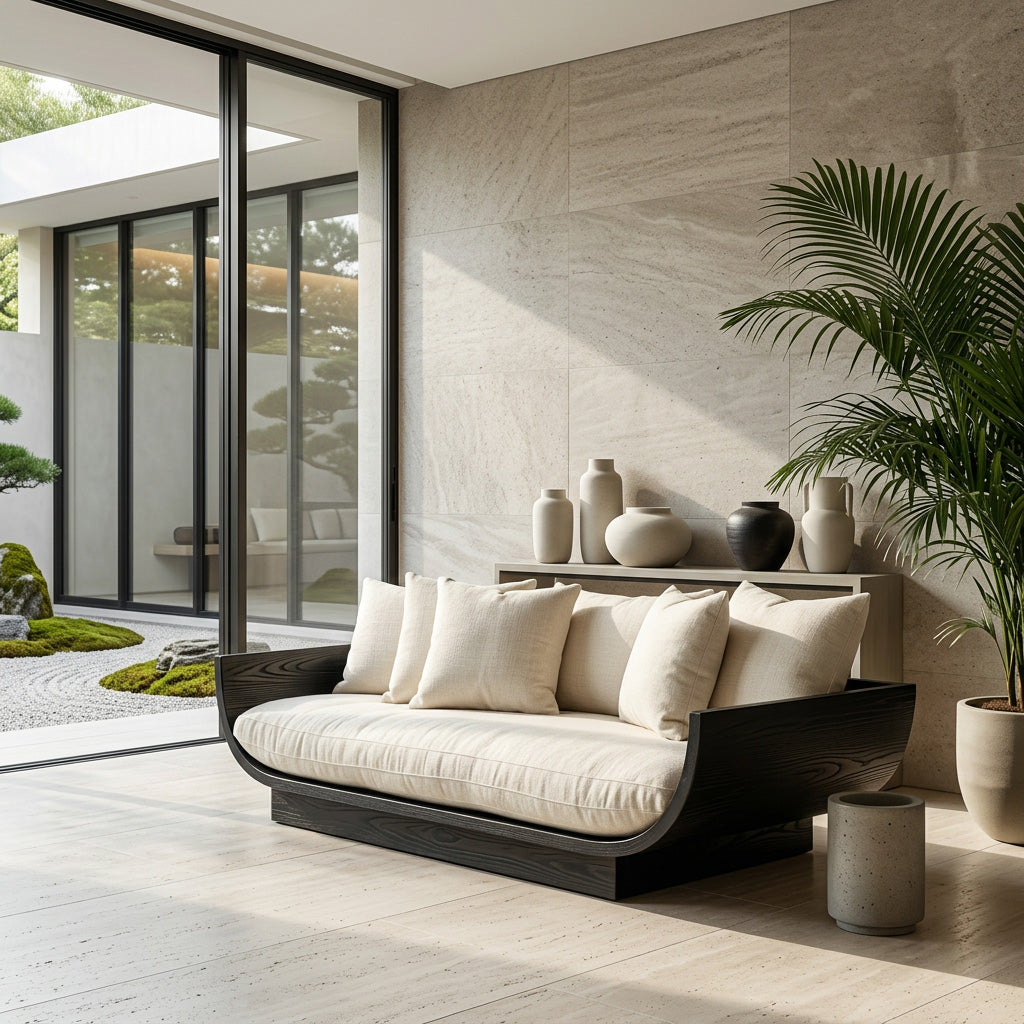Wooden Sofa with Curved Form, solid wood, built to order, view 4