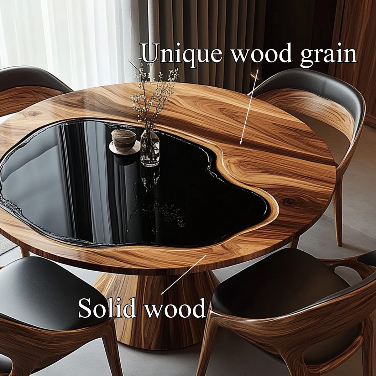 Handmade Round Kitchen Table Home Decor Housewarming Gift, solid wood, built to order