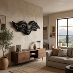 Organic Wood Wall Clock with Wave Sculpture, solid wood, built to order, view 4