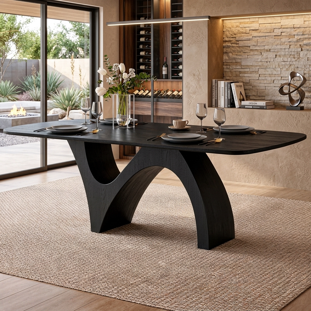Farmhouse Dining Table with Organic Shape, solid wood, built to order, view 4