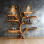 Sculptural Mounted Tree Bookshelf