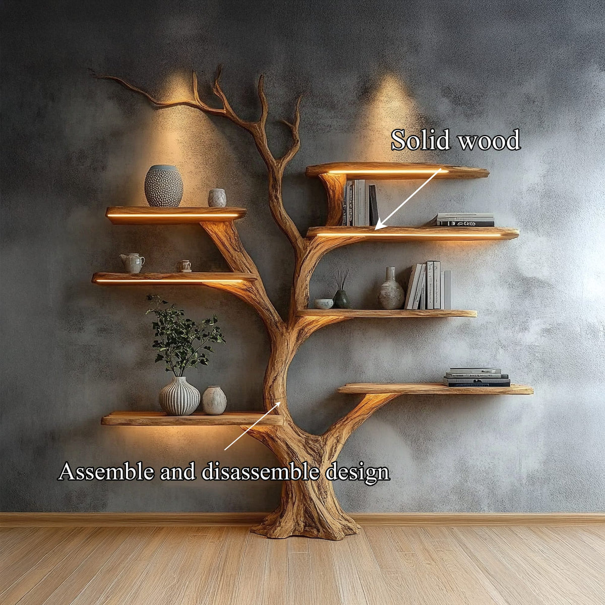 Sculptural Mounted Tree Bookshelf
