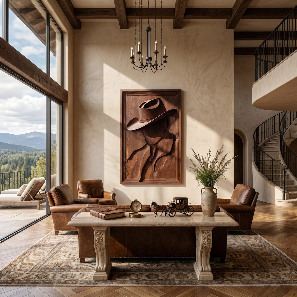 Contemporary Ranch Inspired Wall Art, solid wood, built to order