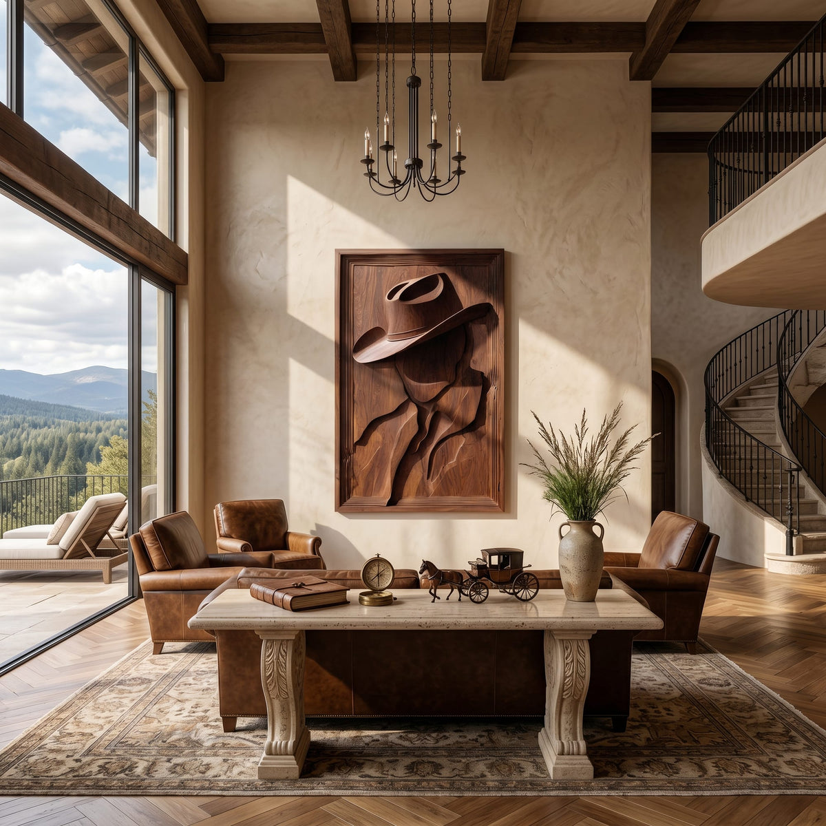 Contemporary Ranch Inspired Wall Art, solid wood, built to order