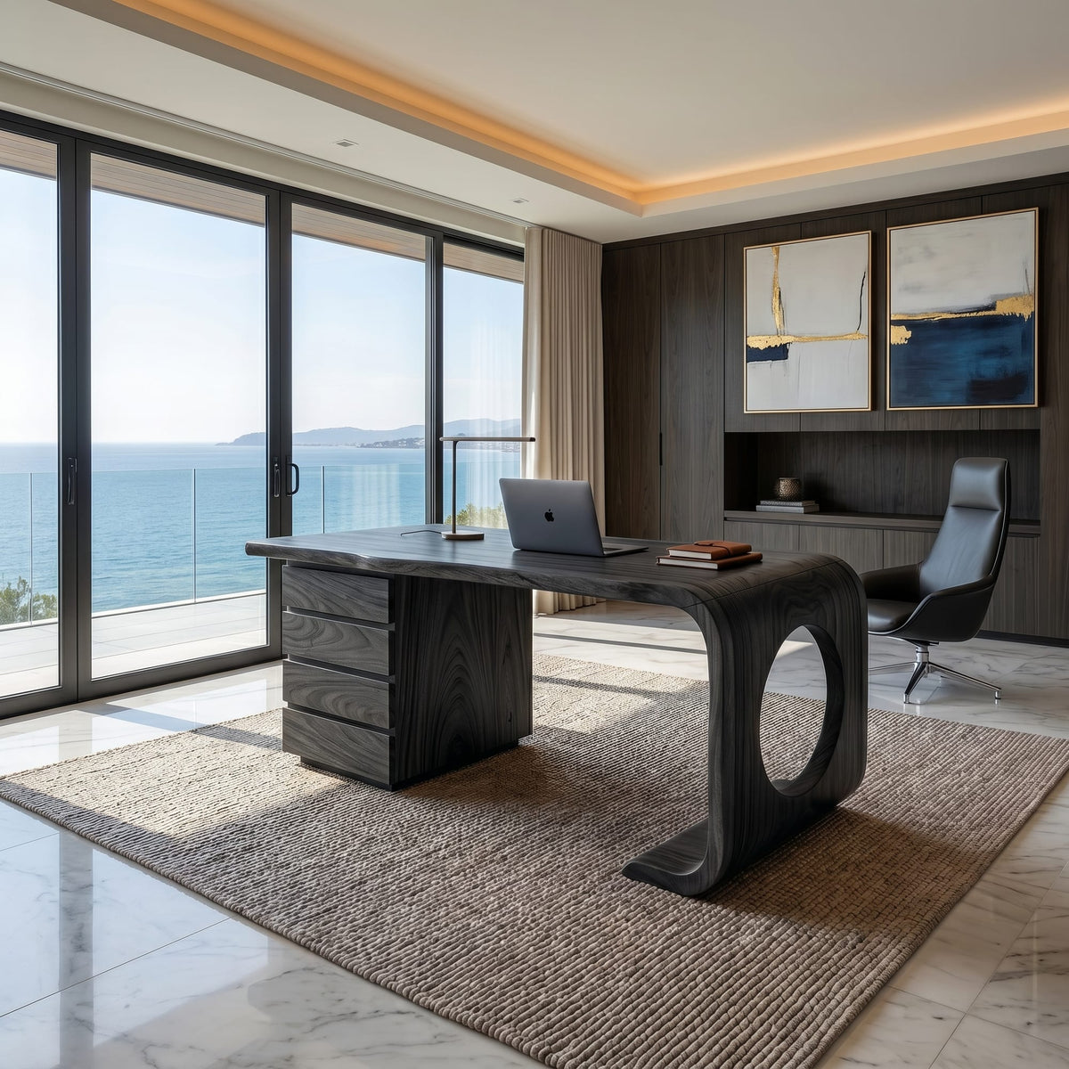 Contemporary Executive Desk Garden Office, solid wood, built to order