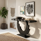 Infinity Console Table Designer Entryway, solid wood, built to order, view 4