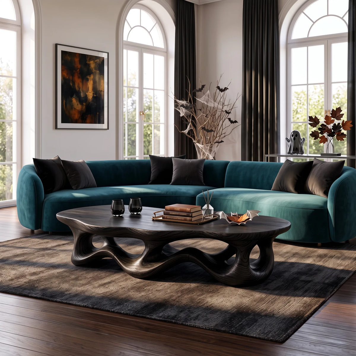 Modern Interlocking Coffee Table, solid wood, built to order