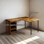 L-shaped Solid Desk