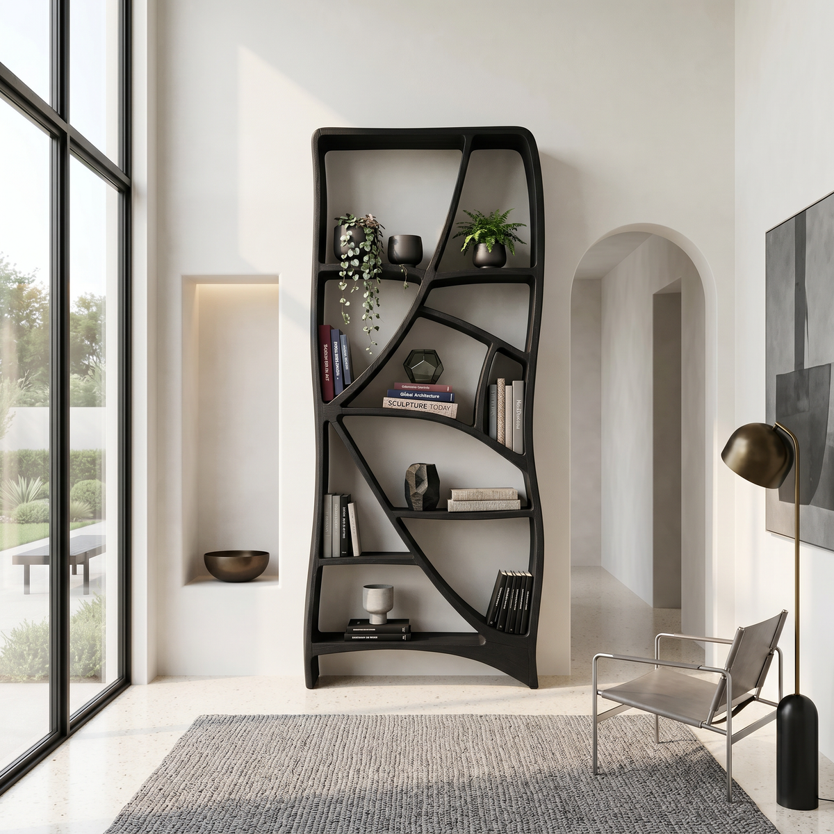 Minimalist Display Bookshelf, solid wood, built to order, view 4