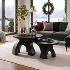 Handcrafted Round Coffee Table Apartment, solid wood, built to order