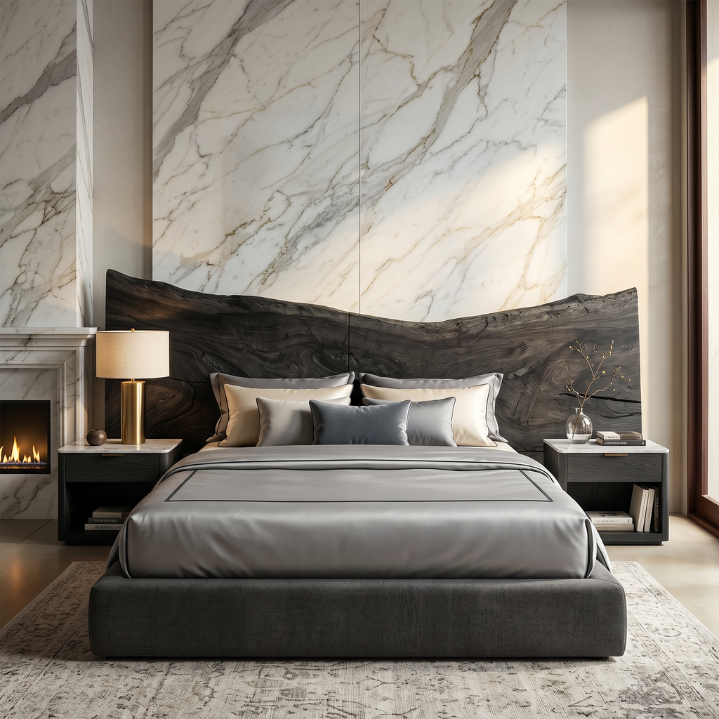 Minimalist Live Edge Headboard, solid wood, built to order, view 4