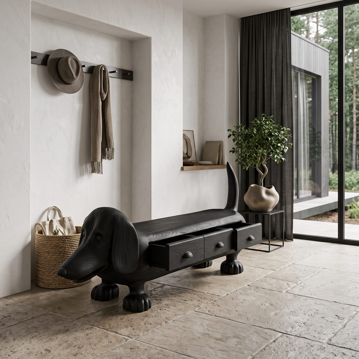 Dachshund Storage Bench