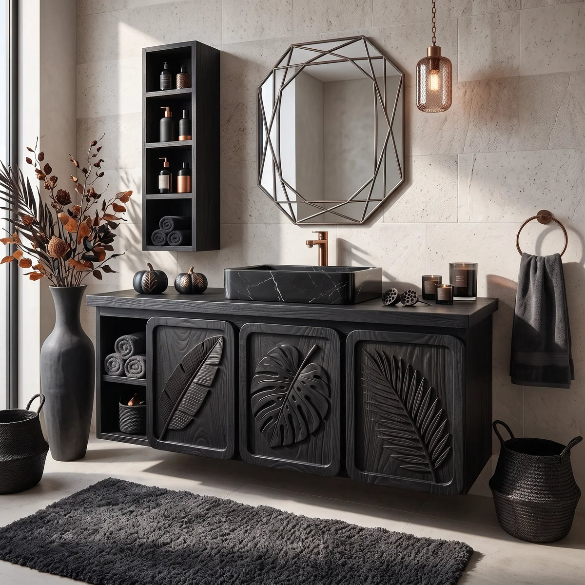 Organic Bathroom Vanity Boutique Hotel, solid wood, built to order, view 4