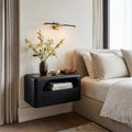 Organic Wall Mounted Bedside Table with Drawer, solid wood, built to order, view 4
