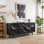 Organic Modern Buffet Cabinet with Storage Kitchen, solid wood, built to order, view 3