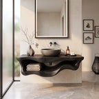 Organic Sculptural Wood Bathroom Vanity Spa Bathroom, solid wood, built to order
