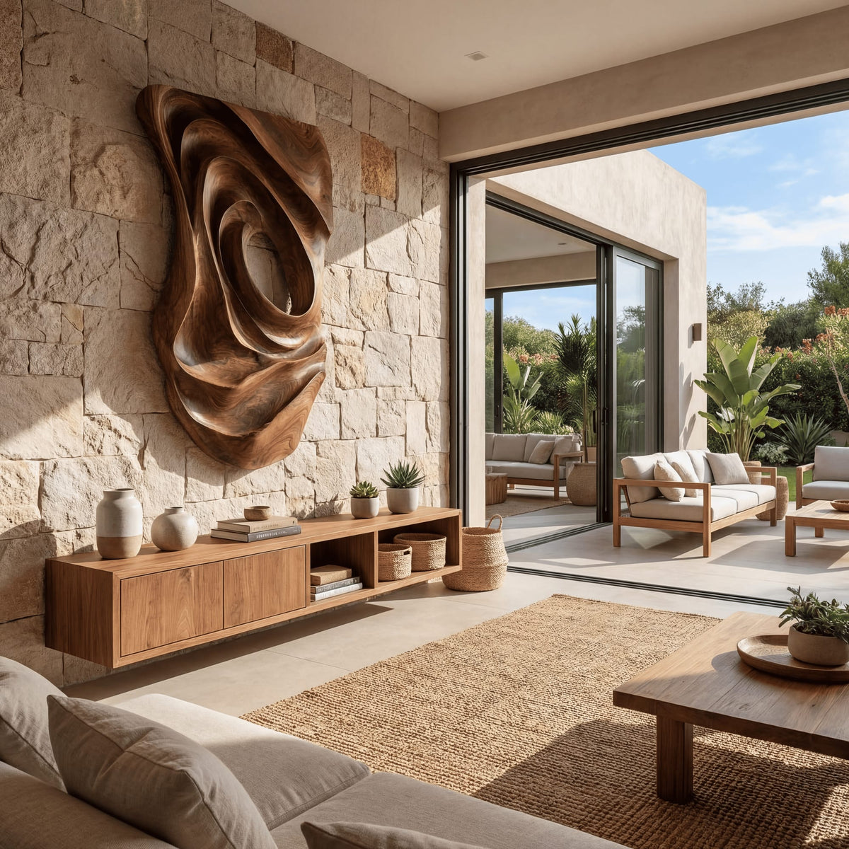 Contemporary Fluid Wall Art Panel, solid wood, built to order