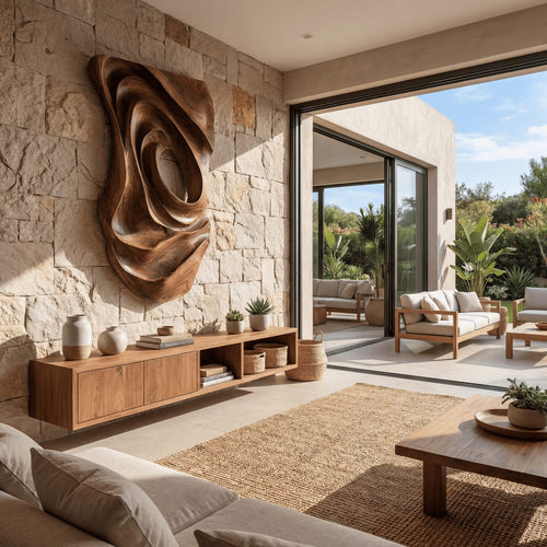Contemporary Fluid Wall Art Panel, solid wood, built to order