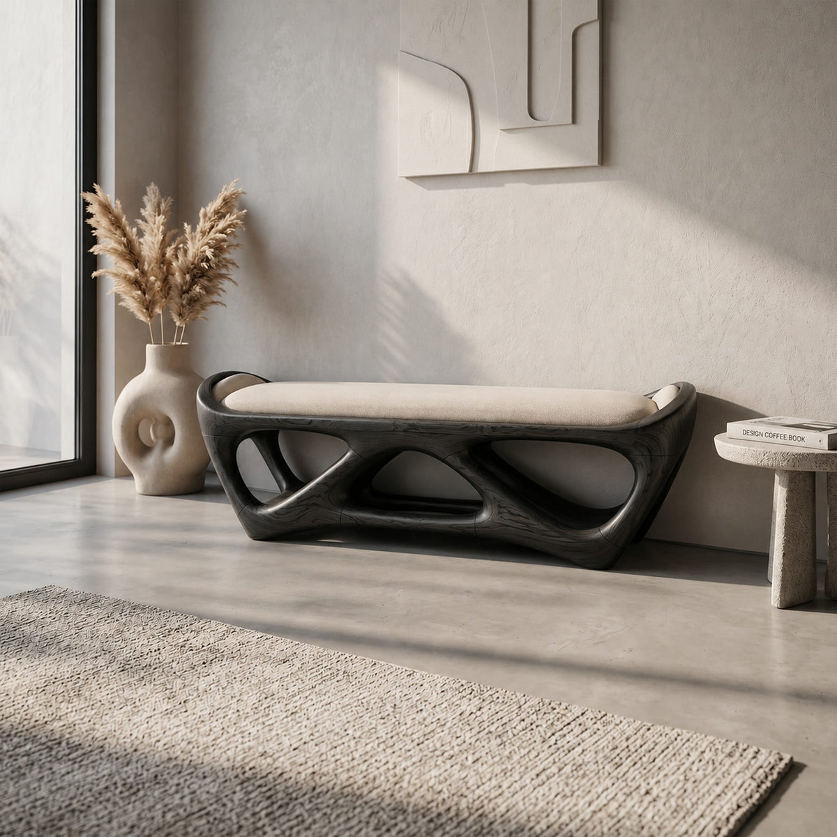 Designer Wooden Bench Creative Studio, solid wood, built to order