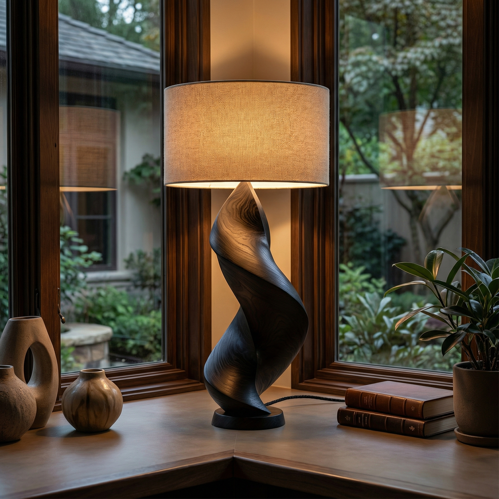 Organic Ambient Lamp, solid wood, built to order, view 4