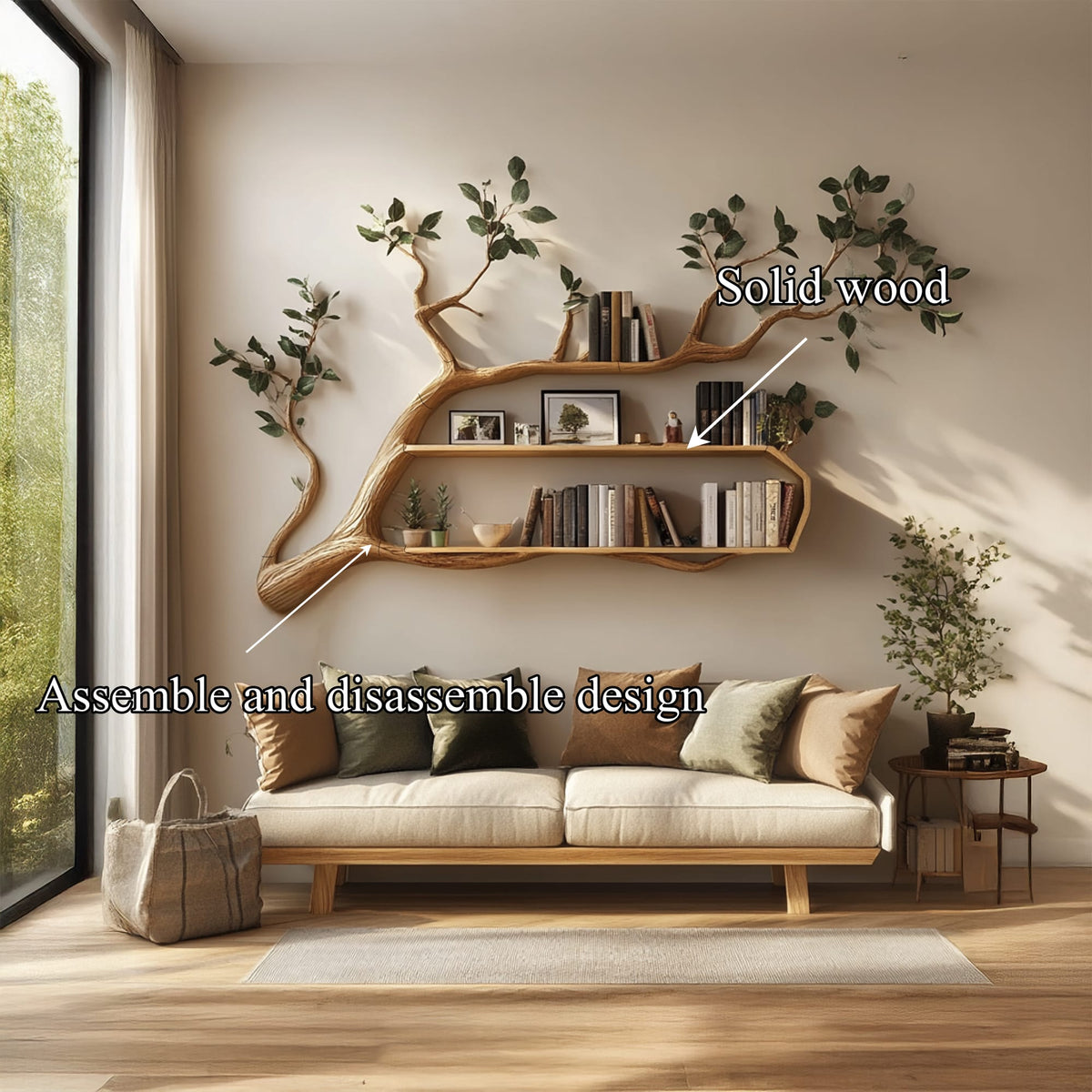 Mounted Modern Tree Bookshelf
