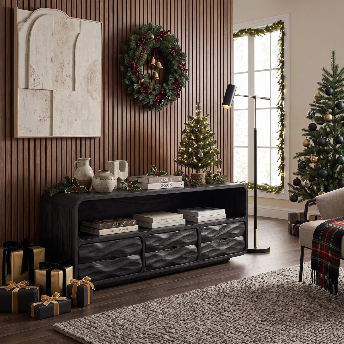 Rustic Console Table Living Room, solid wood, built to order