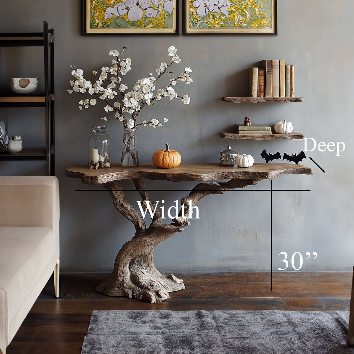 Handmade Console Table Driftwood Table, solid wood, built to order