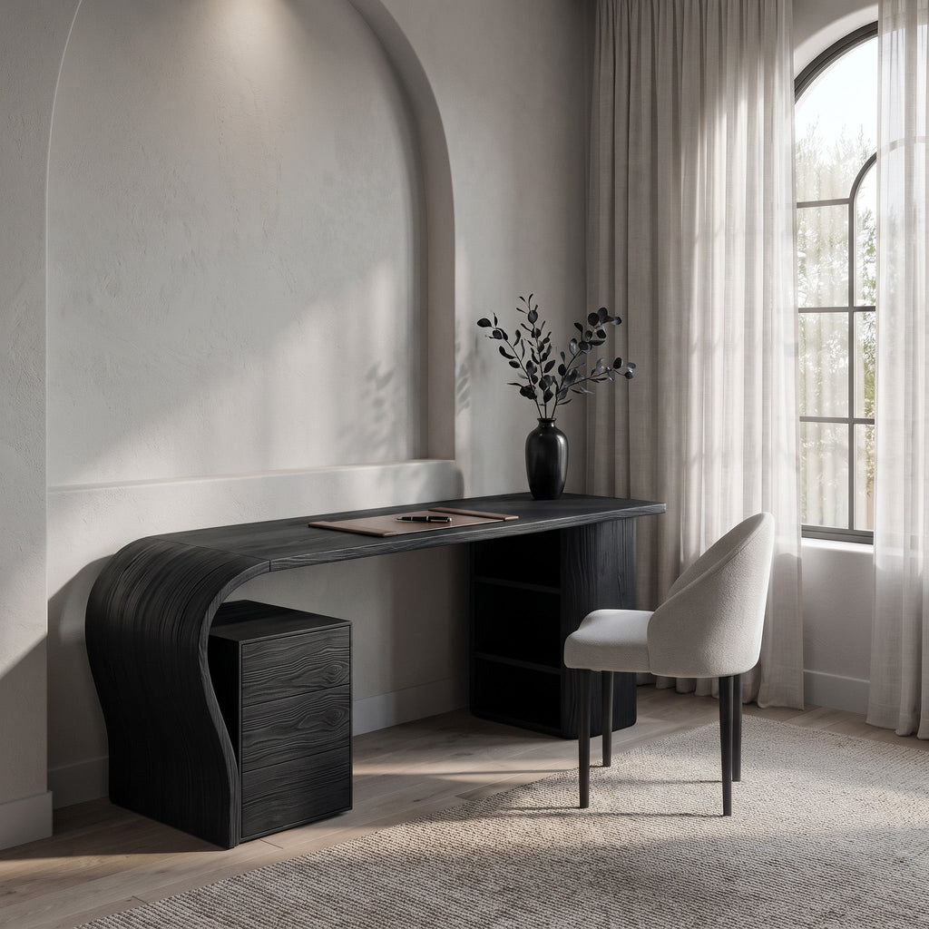 Contemporary Solid Computer Desk