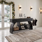 Organic Modern Console Table Living Room, solid wood, built to order, view 4