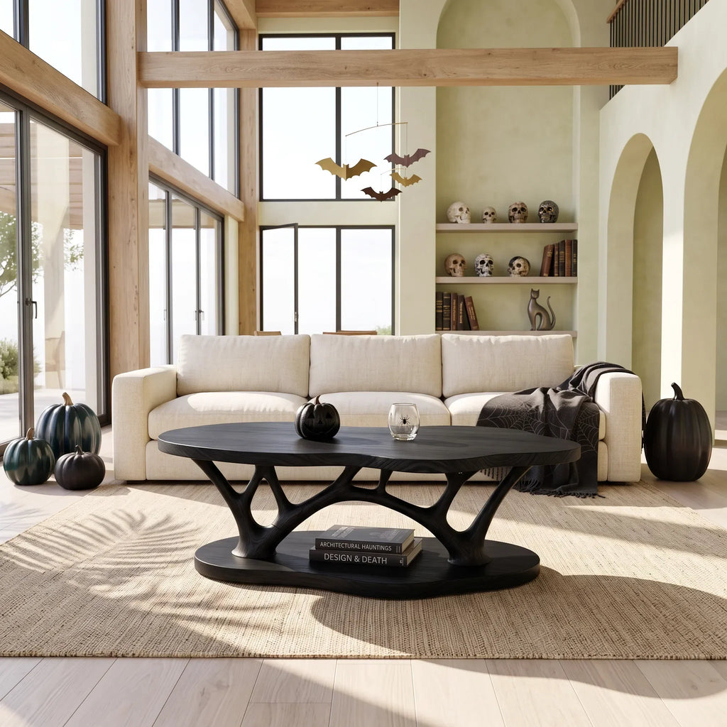 Minimalist Cross Base Table, solid wood, built to order