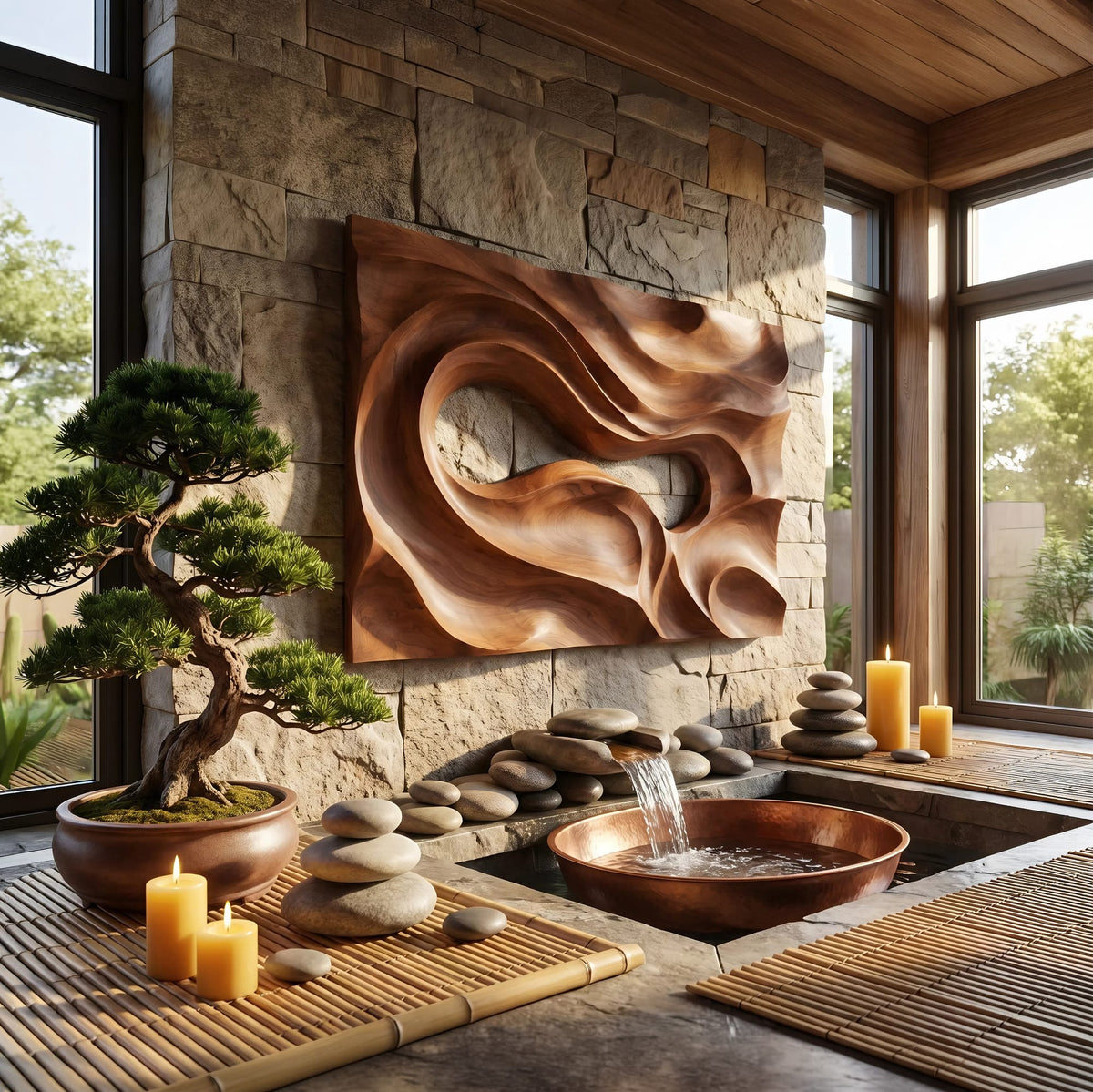 Mid Century Textured Wall Art