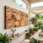 Organic Sculptural Wood Wall Art for Foyer, solid wood, built to order