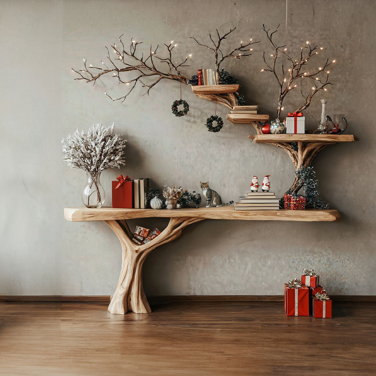 Solid Driftwood Console Table
