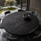 Mid Century Round Dining Table Top Garden View, solid wood, built to order