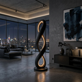 Contemporary Infinity Lamp with Table, solid wood, built to order, view 4