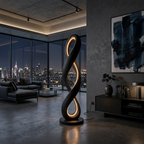 Contemporary Infinity Lamp with Table, solid wood, built to order, view 4