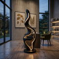Minimalist Curved Lamp with Table, solid wood, built to order, view 4