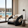Contemporary Curved Armchair, solid wood, built to order, view 4